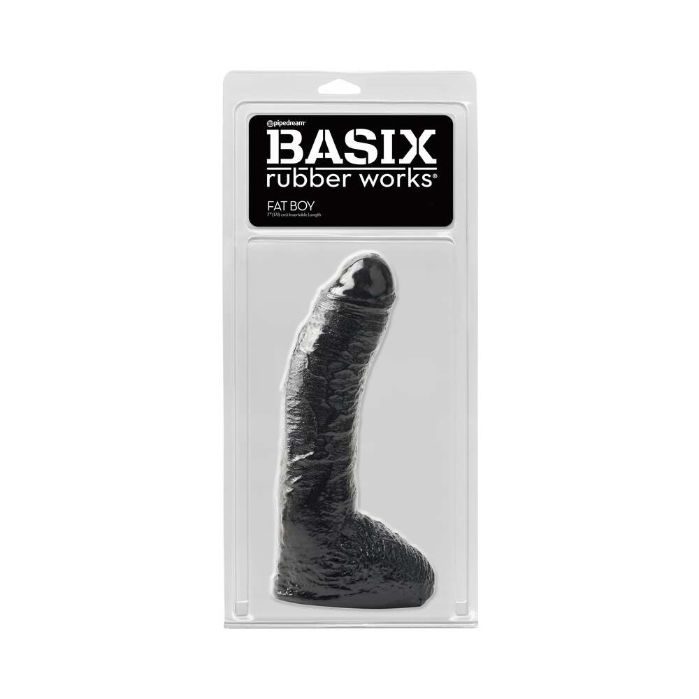 Basix Rubber Works Fat Boy 10 " Dildo With Balls Black