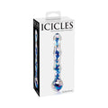 Icicles No. 8 Wavy 7 " Glass Dildo Blue/Clear