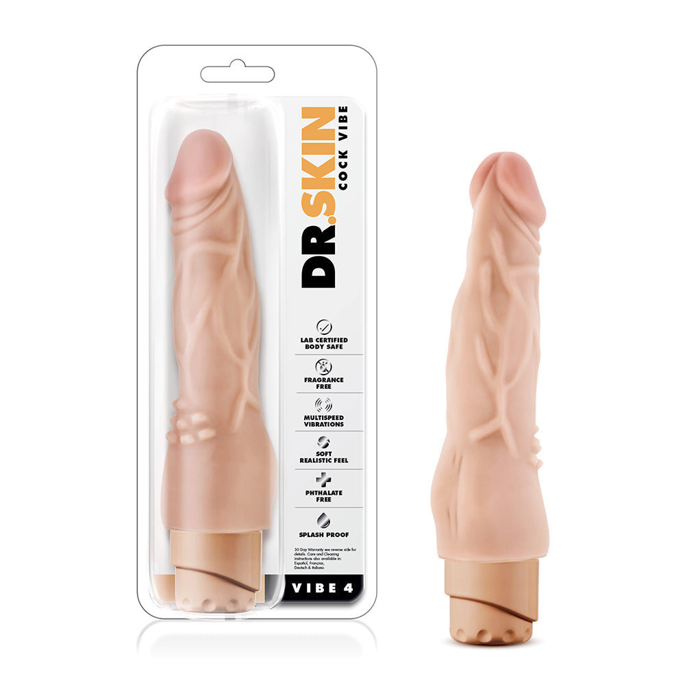 Dr. Skin Cock Vibe 4 Realistic 8 " Vibrating Dildo Beige