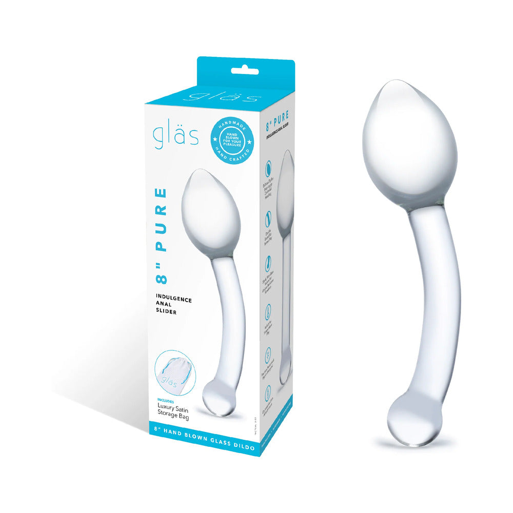 Glas 8 " Pure Indulgence Anal Slider Prostate Stimulating Glass Dildo