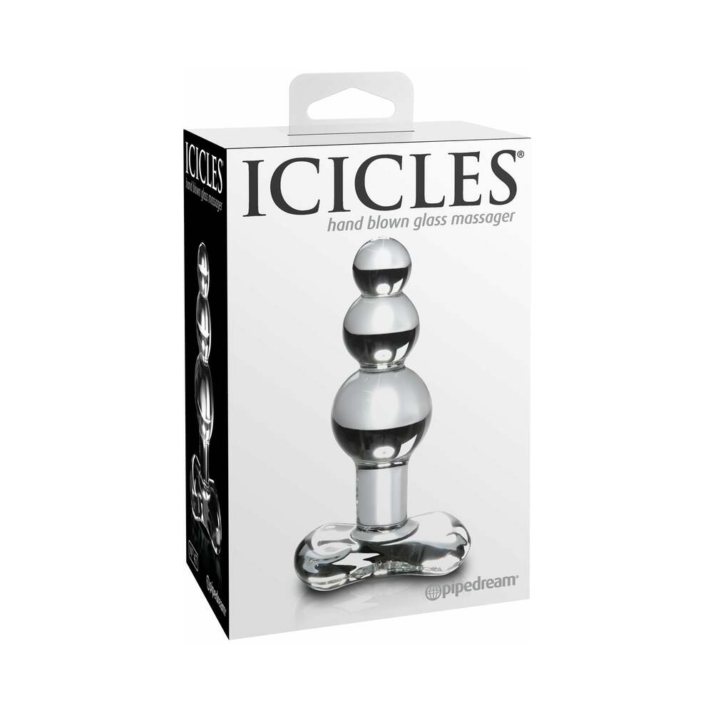 Icicles No. 47 Beaded 4 " Glass Anal Plug Clear