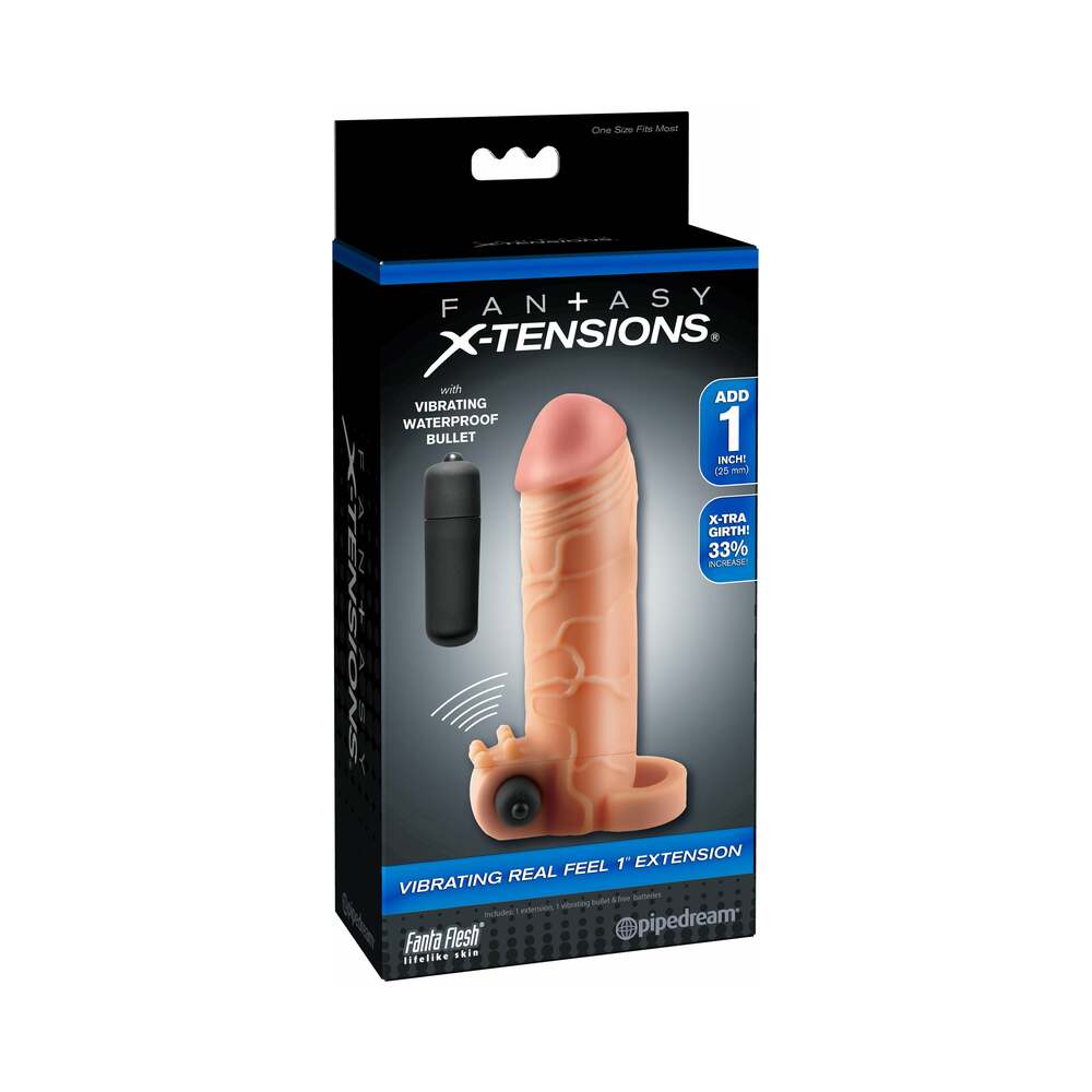Fantasy X-tensions Vibrating Real Feel 1 " Extension With Ball Strap Beige