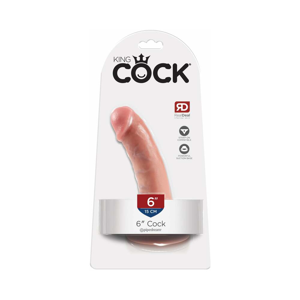 King Cock 6 " Cock Realistic Dildo With Suction Cup Beige