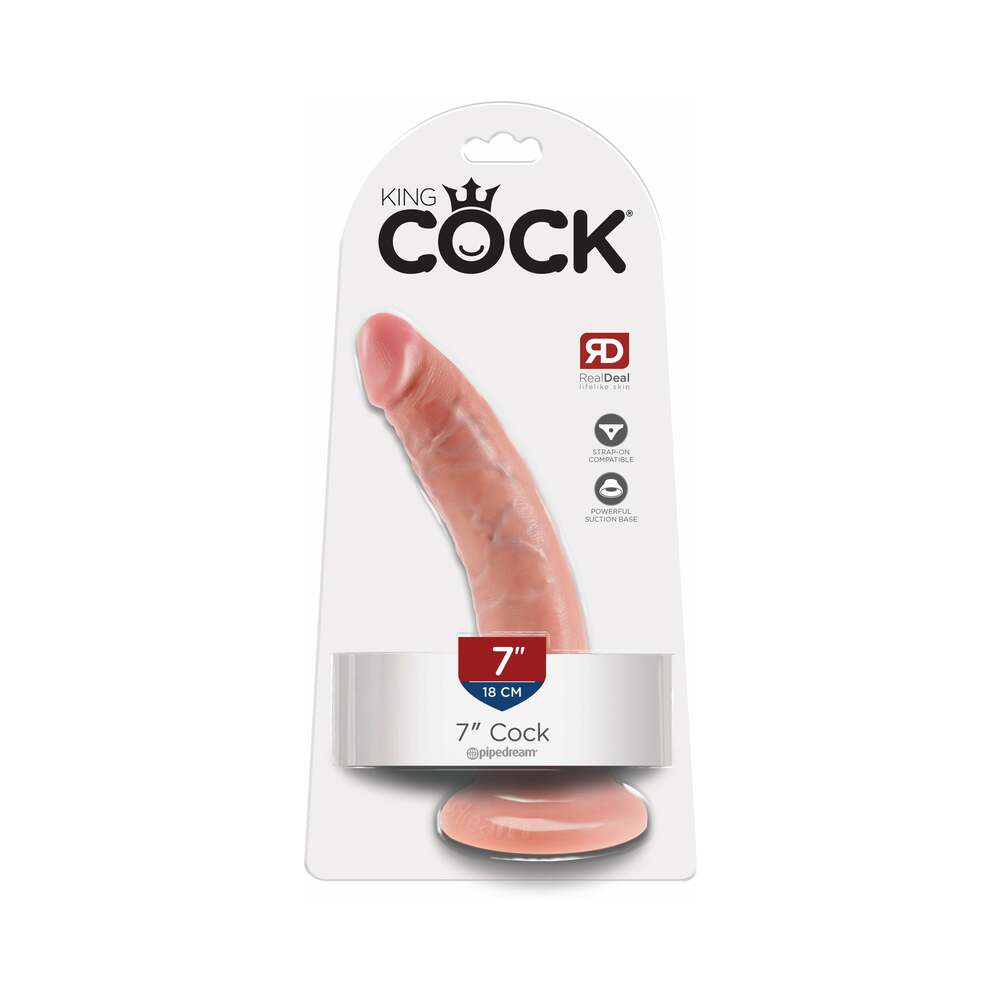King Cock 7 " Cock Realistic Dildo With Suction Cup Beige