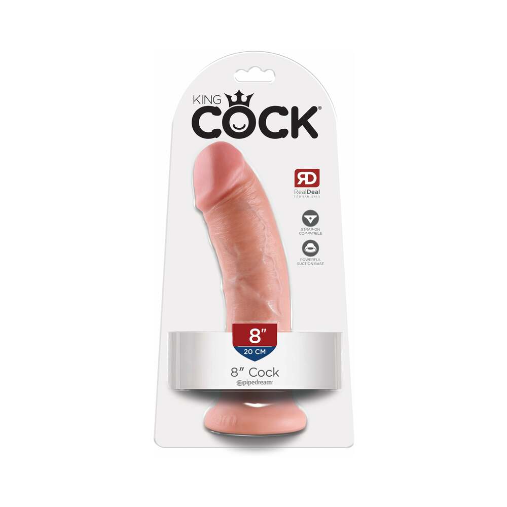 King Cock 8 " Cock Realistic Dildo With Suction Cup Beige