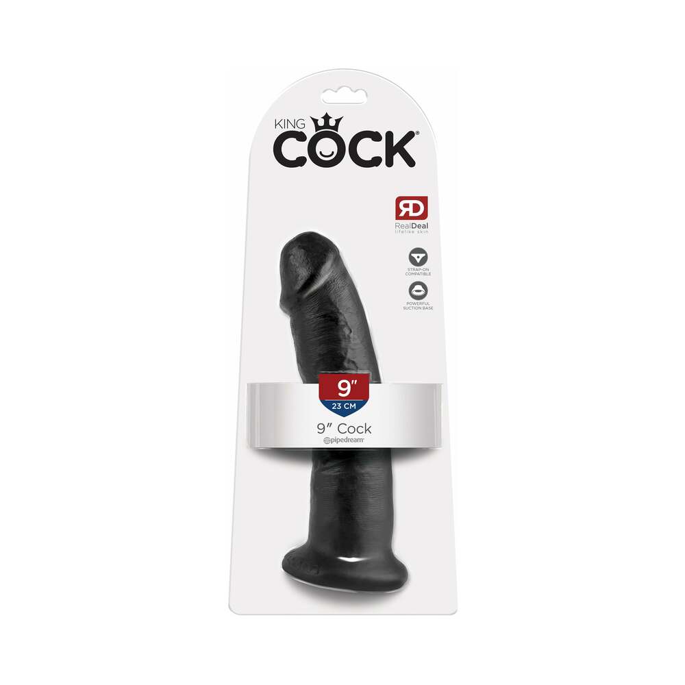 King Cock 9 " Cock Realistic Dildo With Suction Cup Black