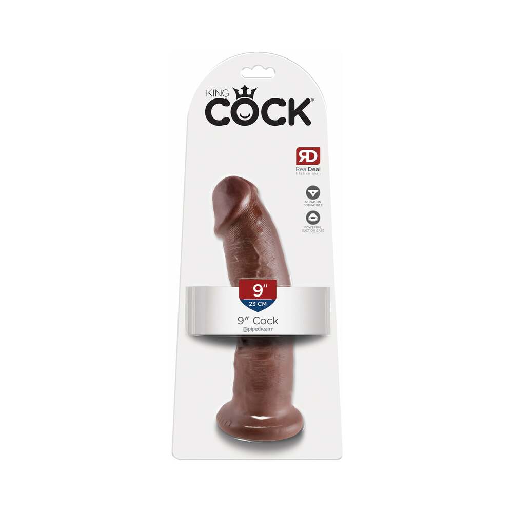 King Cock 9 " Cock Realistic Dildo With Suction Cup Brown