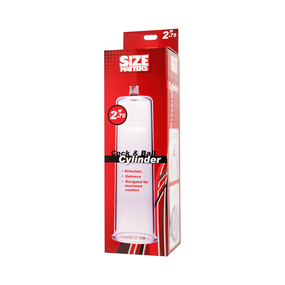 Size Matters Cock and Ball Cylinder 2.75 " x 11 " Clear