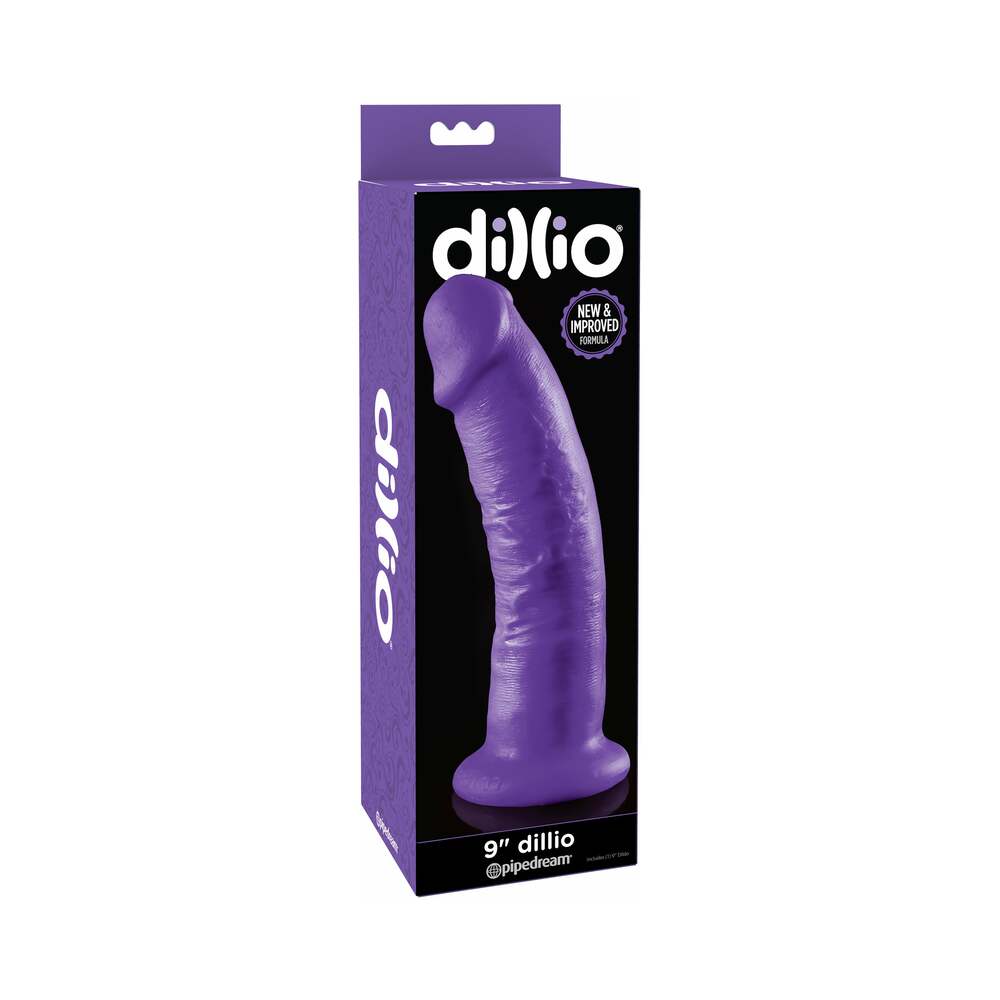 Dillio 9 " Realistic Dildo With Suction Cup Purple