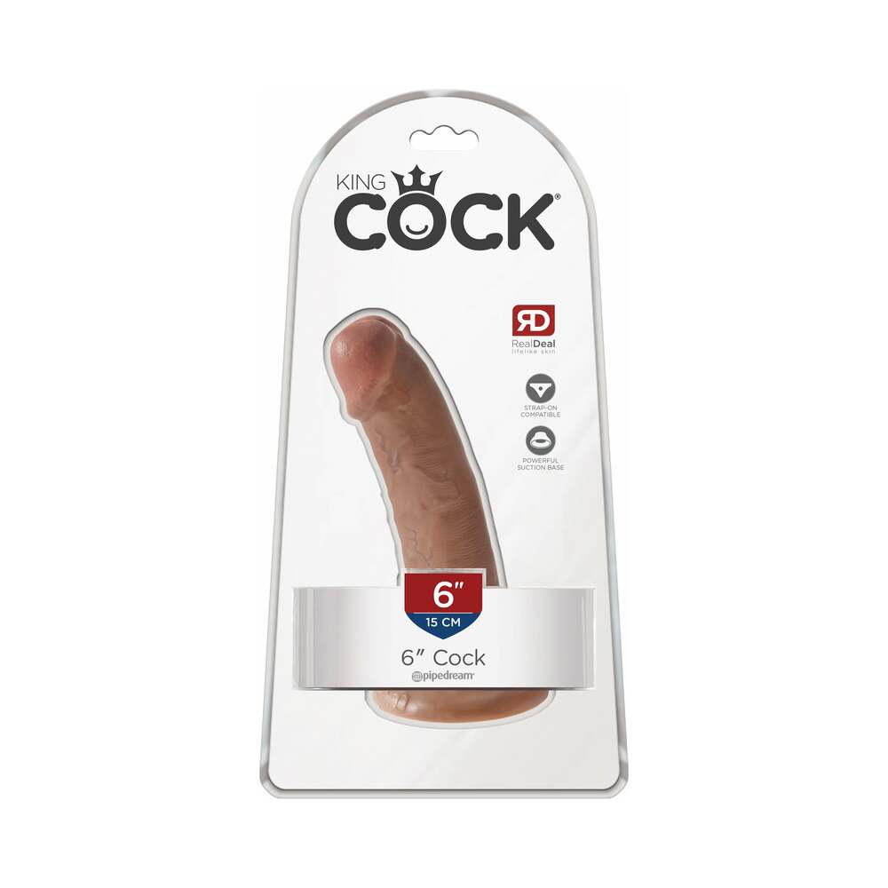 King Cock 6 " Cock Realistic Dildo With Suction Cup Tan