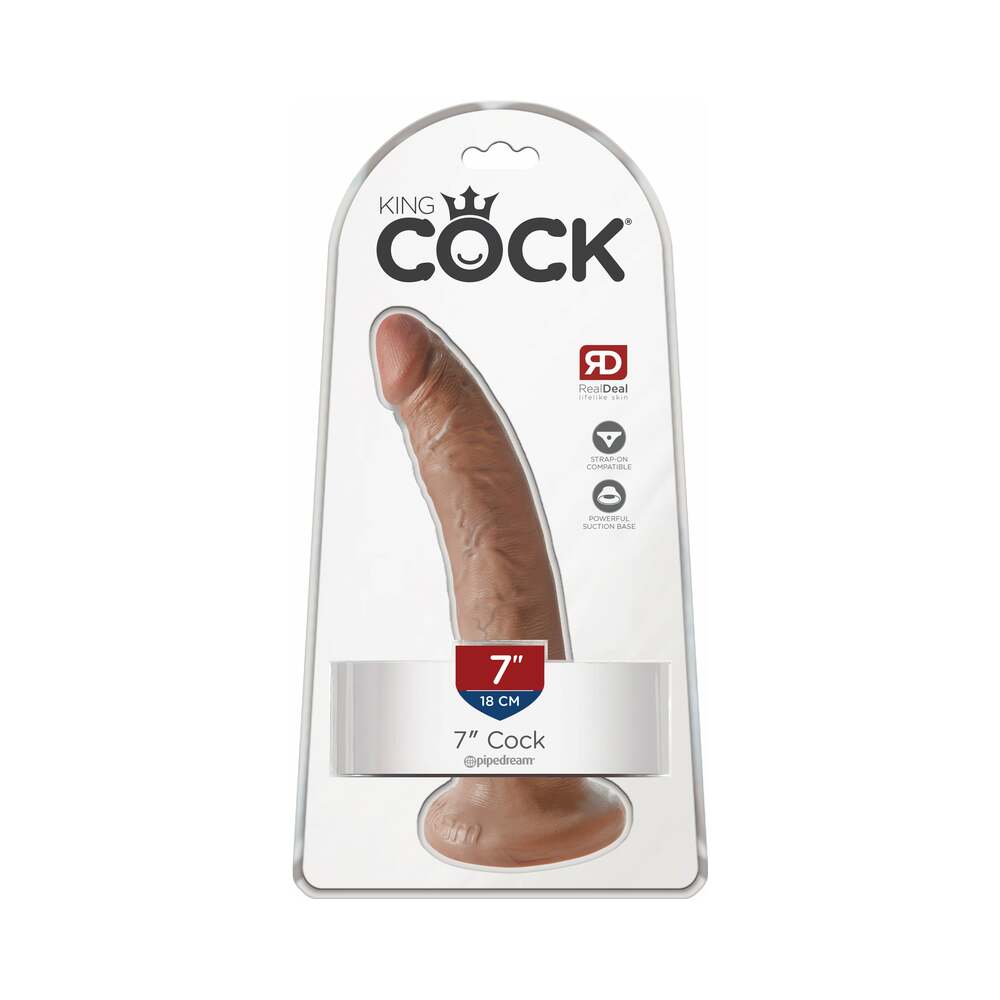 King Cock 7 " Cock Realistic Dildo With Suction Cup Tan