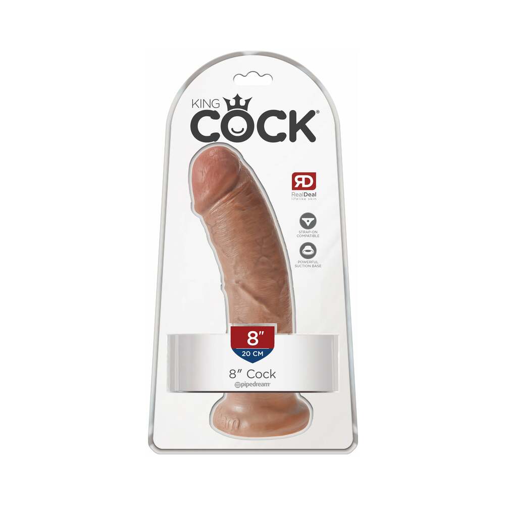 King Cock 8 " Cock Realistic Dildo With Suction Cup Tan