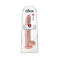 King Cock 14 " Cock With Balls Realistic Suction Cup Dildo Beige