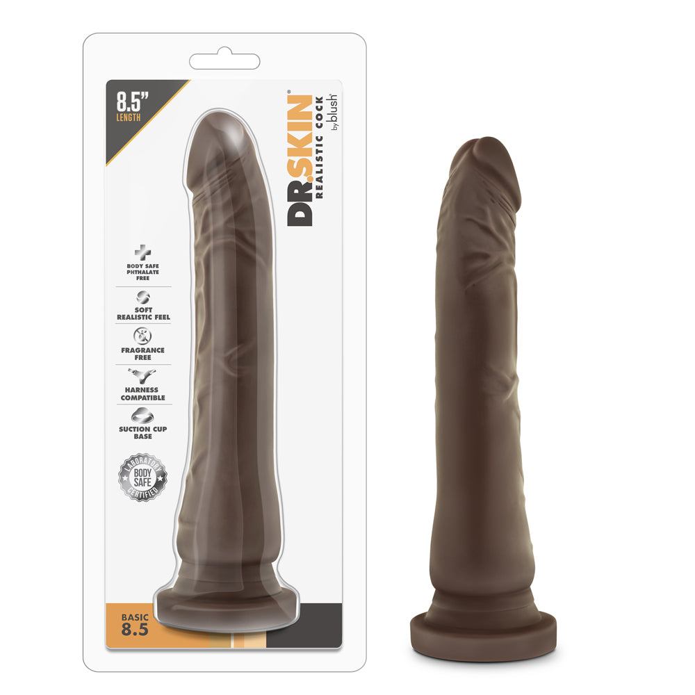 Dr. Skin Basic 8.5 Realistic 8.5 " Dildo Brown