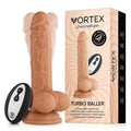 FemmeFunn Vortex Turbo Baller 2.0 8.25 " Vibrating Rotating Dildo Beige