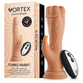 FemmeFunn Vortex Turbo Rabbit 2.0 8 " Dual Stimulation Vibrating Dildo Beige