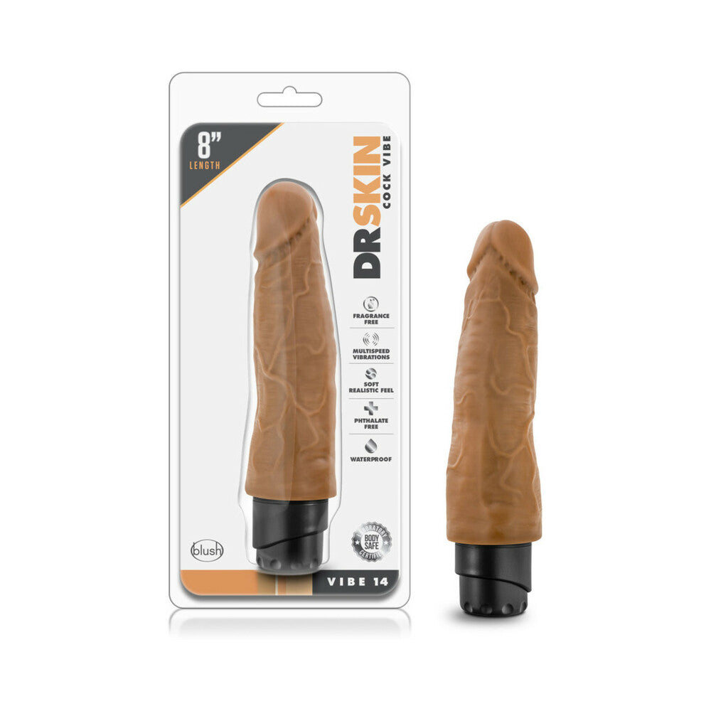 Dr. Skin Cock Vibe 14 Realistic 8 " Vibrating Dildo Tan
