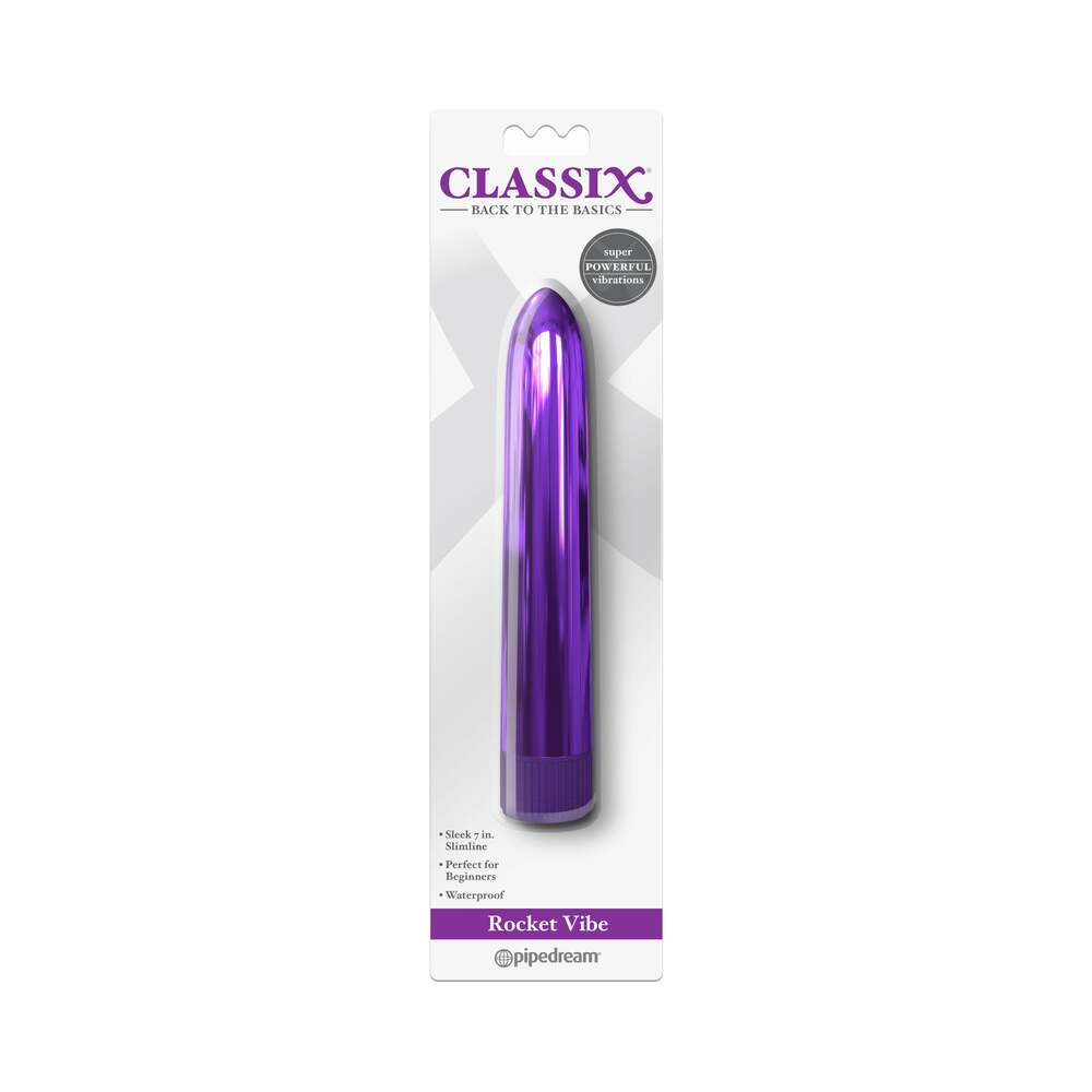 Classix Rocket Vibe 7 " Slimline Vibrator Purple