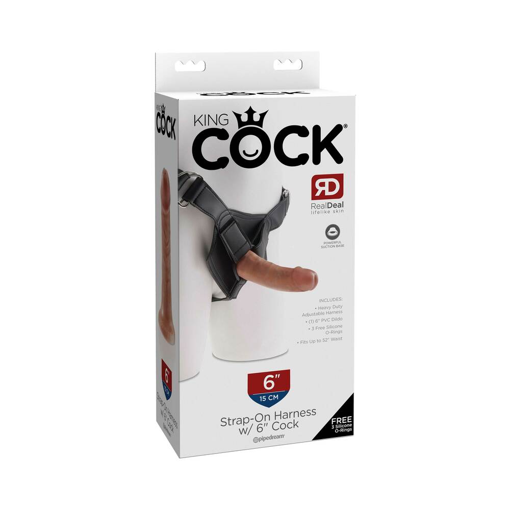 King Cock Strap-on Harness With 6 " Cock Tan