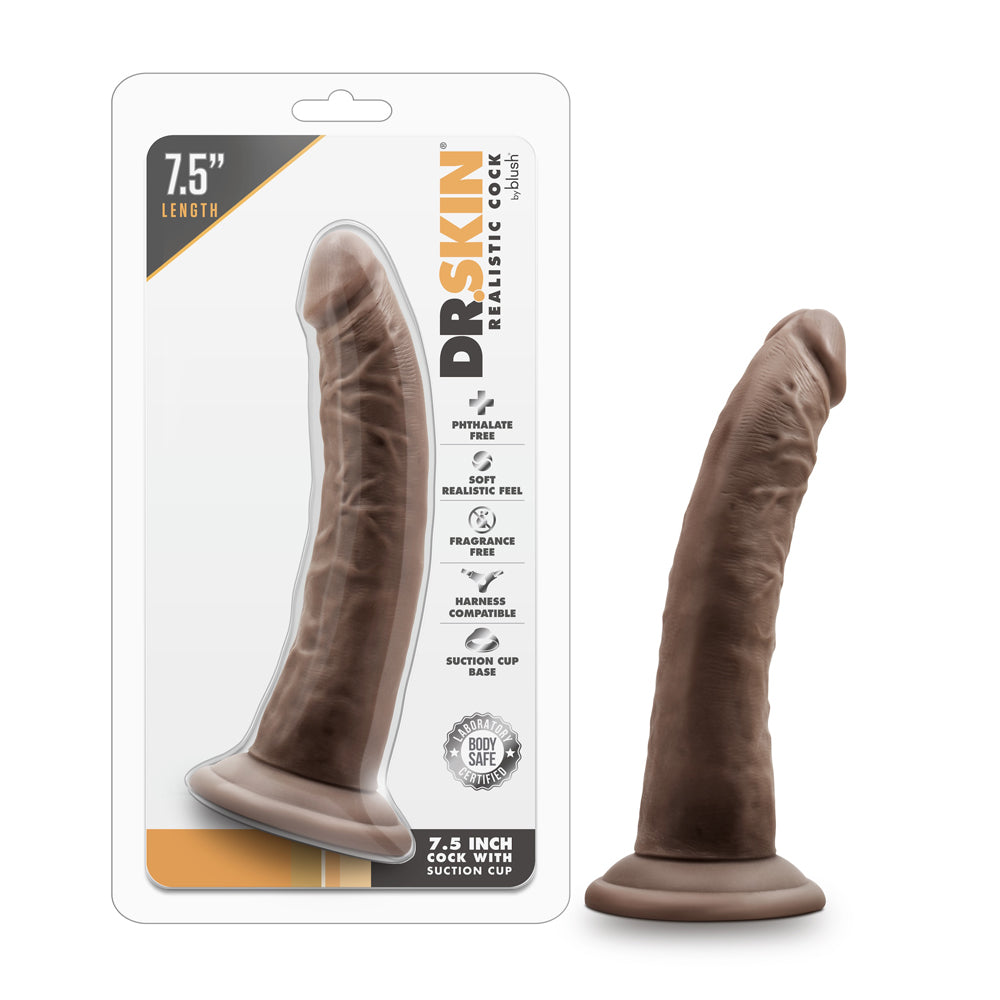 Dr. Skin Realistic 7.5 " Dildo Brown