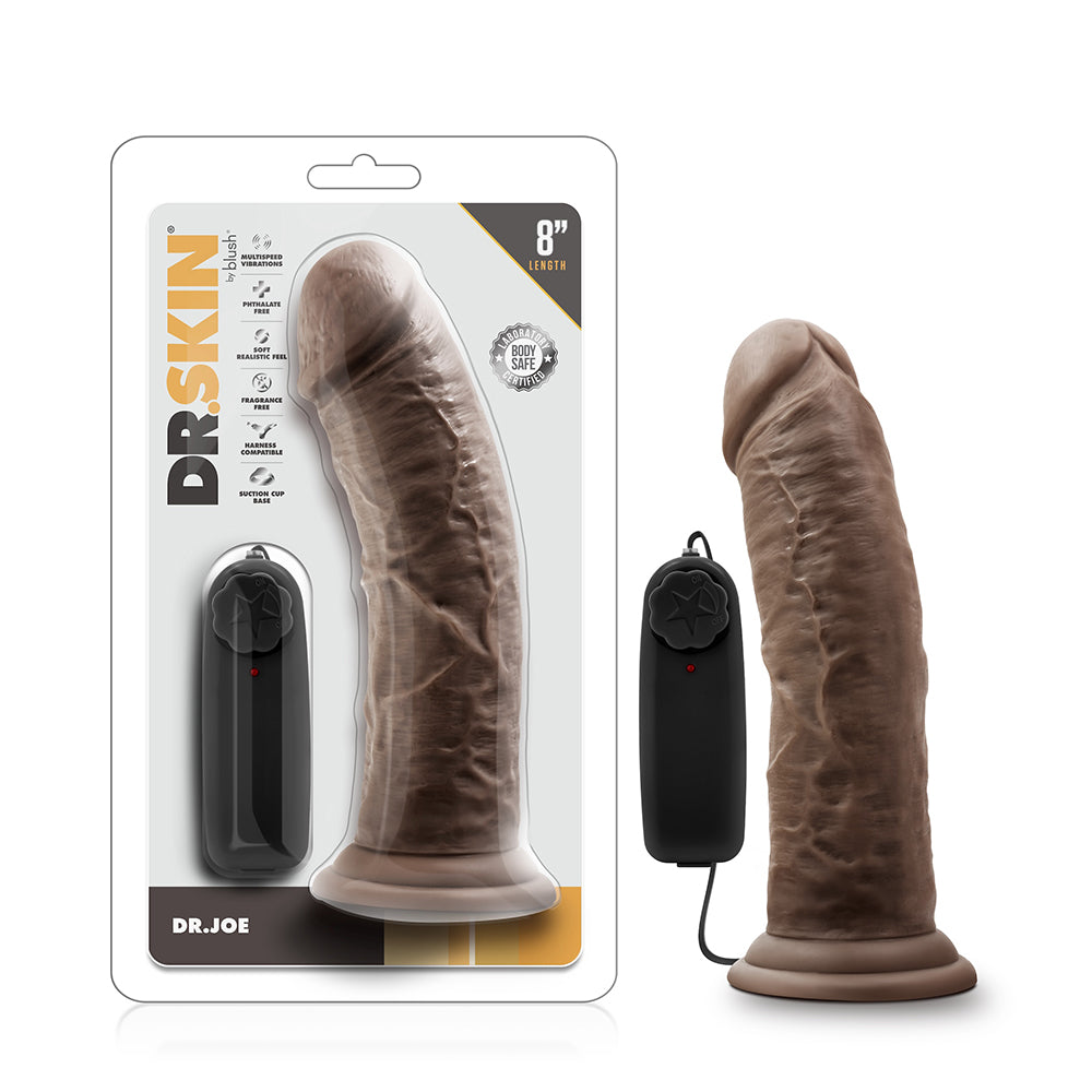 Dr. Skin Dr. Joe Realistic 8 " Vibrating Dildo Brown