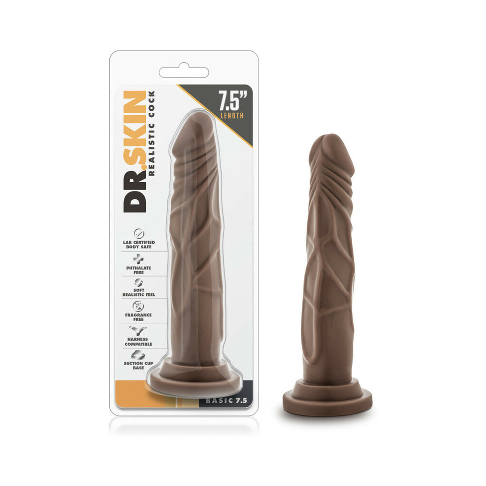Dr. Skin Basic 7.5 Realistic 7.5 " Dildo Brown