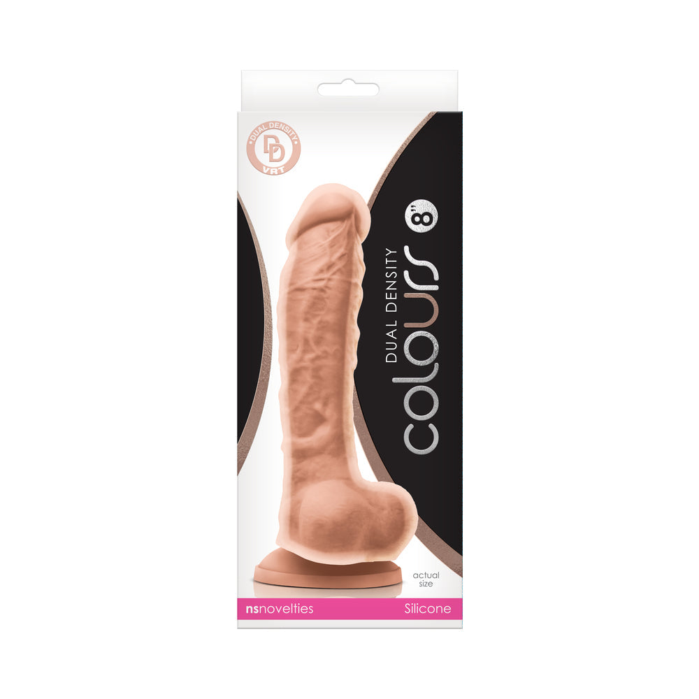 Colours Dual Density 8 " Dildo Beige