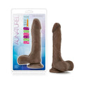 Au Naturel Mister Perfect 8.5 " Posable Dual Density Dildo with Balls Brown