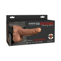 Fetish Fantasy Series Rechargeable Vibrating 6 " Hollow Strap-On With Balls Tan/Black