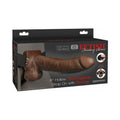 Fetish Fantasy Series Vibrating 8 " Hollow Strap-On With Balls Brown/Black