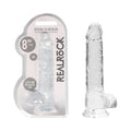 RealRock Crystal Clear Realistic 8 " Dildo With Balls and Suction Cup Clear