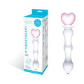 Glas 8 " Sweetheart Glass Dildo with Pink Heart-Shaped Handle