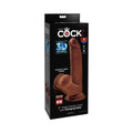 King Cock Plus 8 " Triple Density Cock With Swinging Balls Dildo Brown