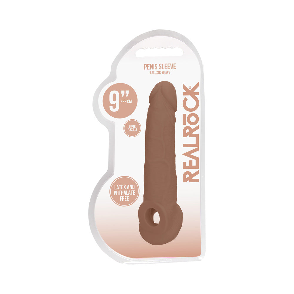 RealRock Realistic 9 " Penis Sleeve Extender Sling Tan