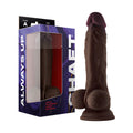 Shaft Model A: 8.5 " Dual Density Silicone Dildo with Balls Mahogany