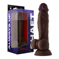 Shaft Model A: 9.5 " Dual Density Silicone Dildo with Balls Mahogany