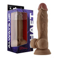 Shaft Model A: 9.5 " Dual Density Silicone Dildo with Balls Oak