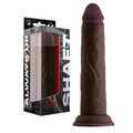 Shaft Model J: 8.5 " Dual Density Silicone Dildo Mahogany