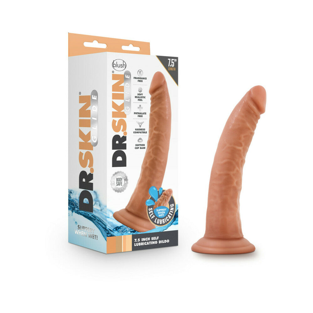 Dr. Skin Glide Realistic 7.5 " Self-Lubricating Dildo Tan