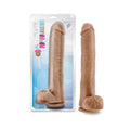Au Naturel Daddy 14 " Posable Dual Density Dildo with Balls Tan