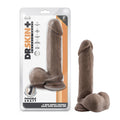 Dr. Skin Plus Thick 9 " Triple Density Posable Dildo with Balls Brown