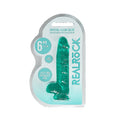 RealRock Crystal Clear Realistic 6 " Dildo With Balls and Suction Cup Turquoise