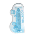 RealRock Crystal Clear Realistic 8 " Dildo With Balls and Suction Cup Blue