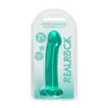 RealRock Crystal Clear Non-Realistic 7 " Dildo With Suction Cup Turquoise