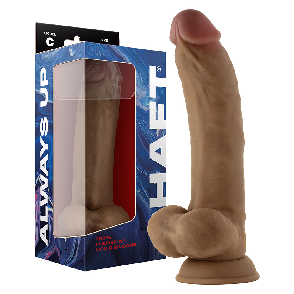 Shaft Model C: 9.5 " Dual Density Silicone Dildo with Balls Oak
