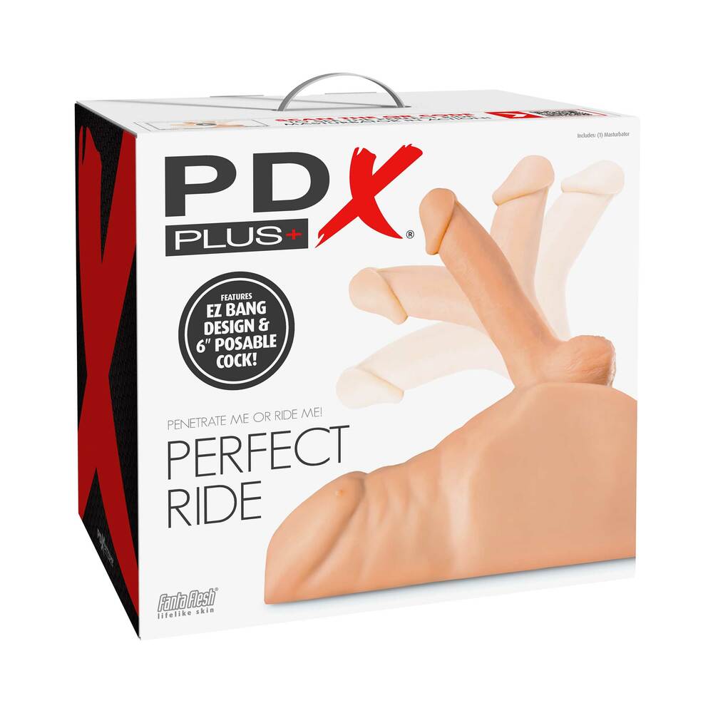 PDX Plus Perfect Ride Anal Masturbator With 6 " Posable Dildo Beige