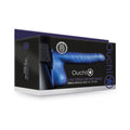 Ouch! Ribbed 8 " Hollow Strap-On with Balls Metallic Blue