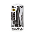 RealRock Realistic 7 " Curved Dildo With Balls and Suction Cup Black