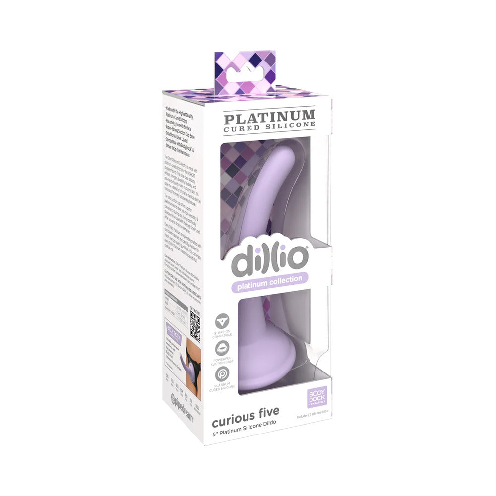 Dillio Platinum Collection Curious Five 5 " Silicone Dildo Purple