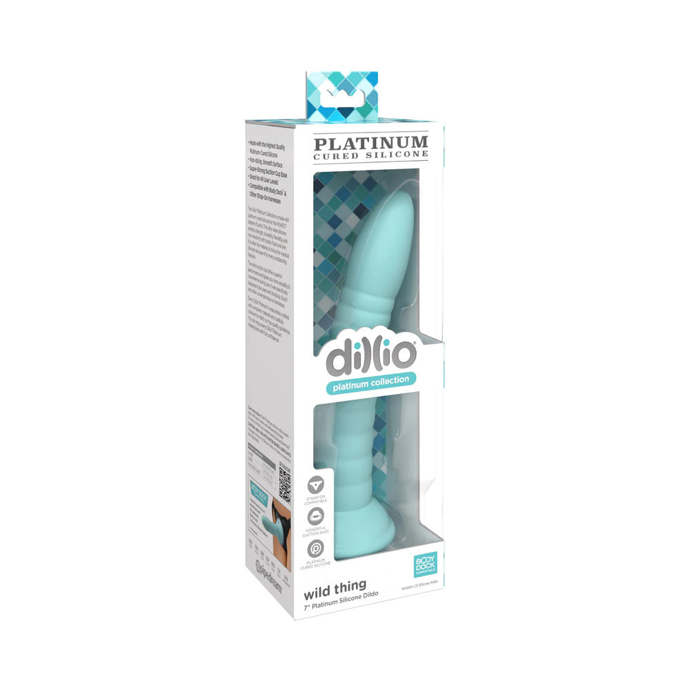 Dillio Platinum Collection Wild Thing 7 " Silicone Dildo Teal